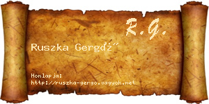 Ruszka Gergő névjegykártya